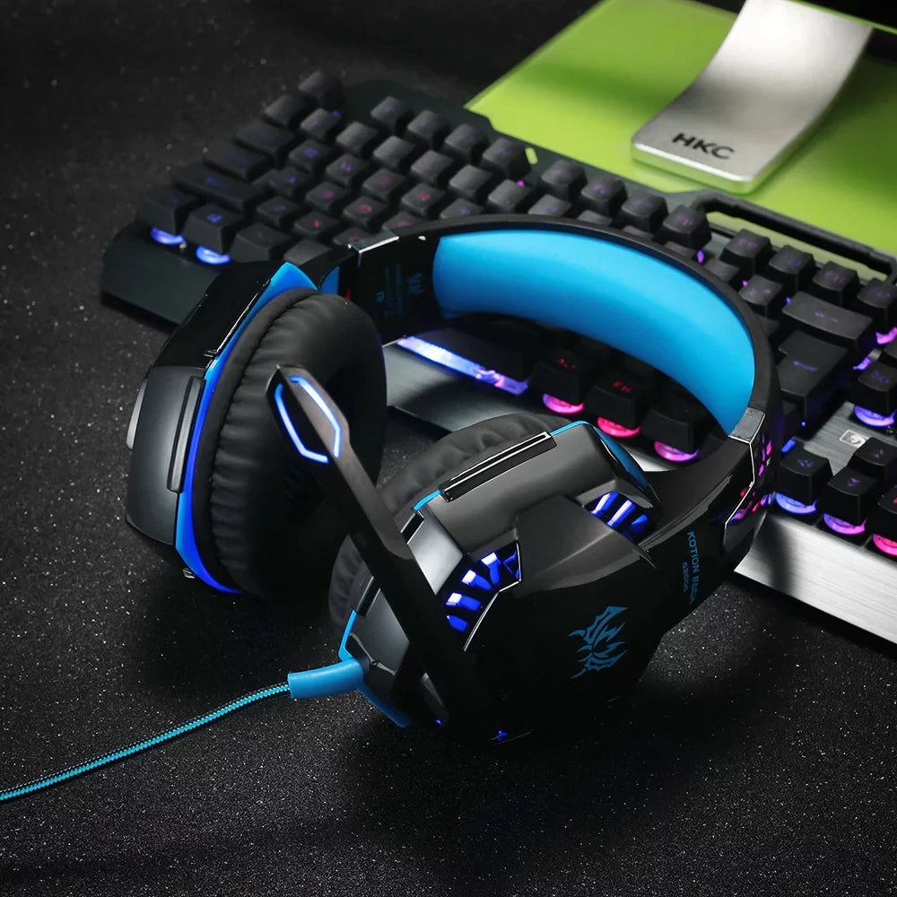 KOTION EACH KOTION EACH G2000 3.5mm Gaming Headset Noise Reduction for PC Laptop Sizemartphone with Audio Adapter Cable