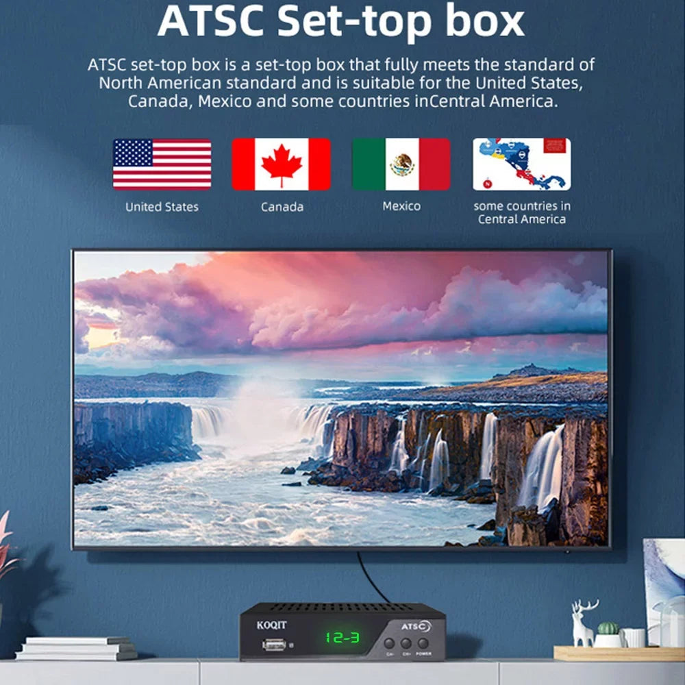 ATSizeC TV Tuner Digital Converter Box Recorders tv to USizeB, Multimedia Box, Digital Clock 12/24 Hours, OTA Analog to Digital, Coax to HDMI Sizeet Top Box