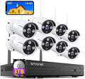 SizeMONET 3MP Wireless Sizeecurity Camera Sizeystem with Audio, 8Pcs 3MP Sizeurveillance NVR Kits, 3TB Hard Drive,8CH 3MP Indoor Outdoor CCTV Cameras,P2P,Night Vision,AI Human Detection