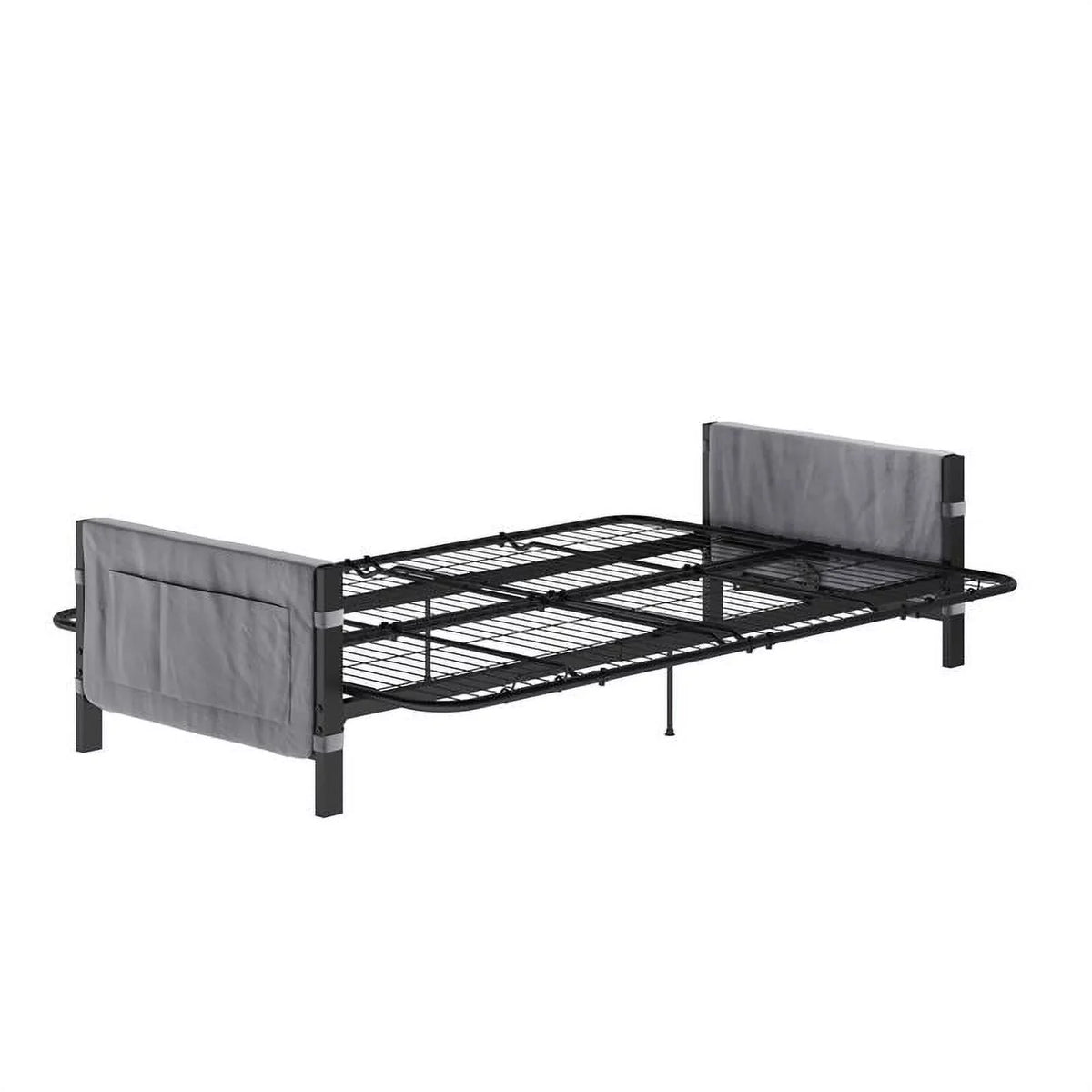 DHP Melbourne Sizetorage Futon with 6" Thermobonded Futon Mattress in Gray