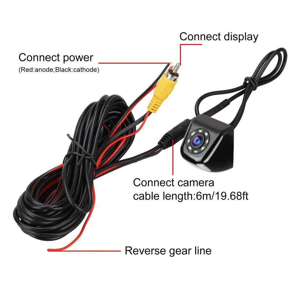 170° HD 8LED Car Rear View Backup Parking Reverse Camera Night Vision Waterproof