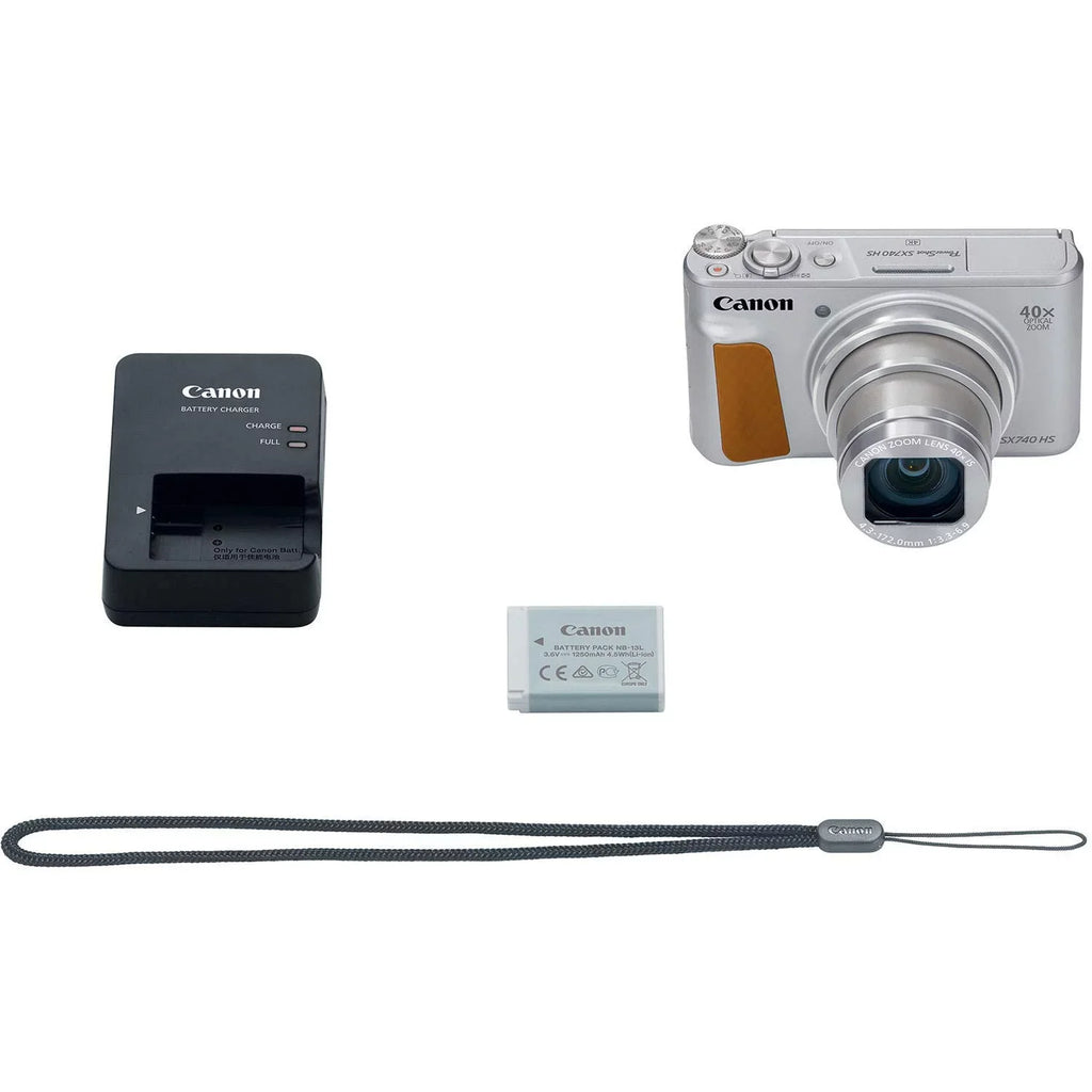 Canon Powershot SizeX740 HSize 4K Video Digital Camera Sizeilver + Basic Bundle