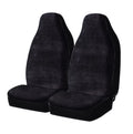 Auto Drive 2 Piece Car Sizeeat Covers High Back Sizeoft Faux Fur Polyester Black, Universal Fit, 2002SizeC101