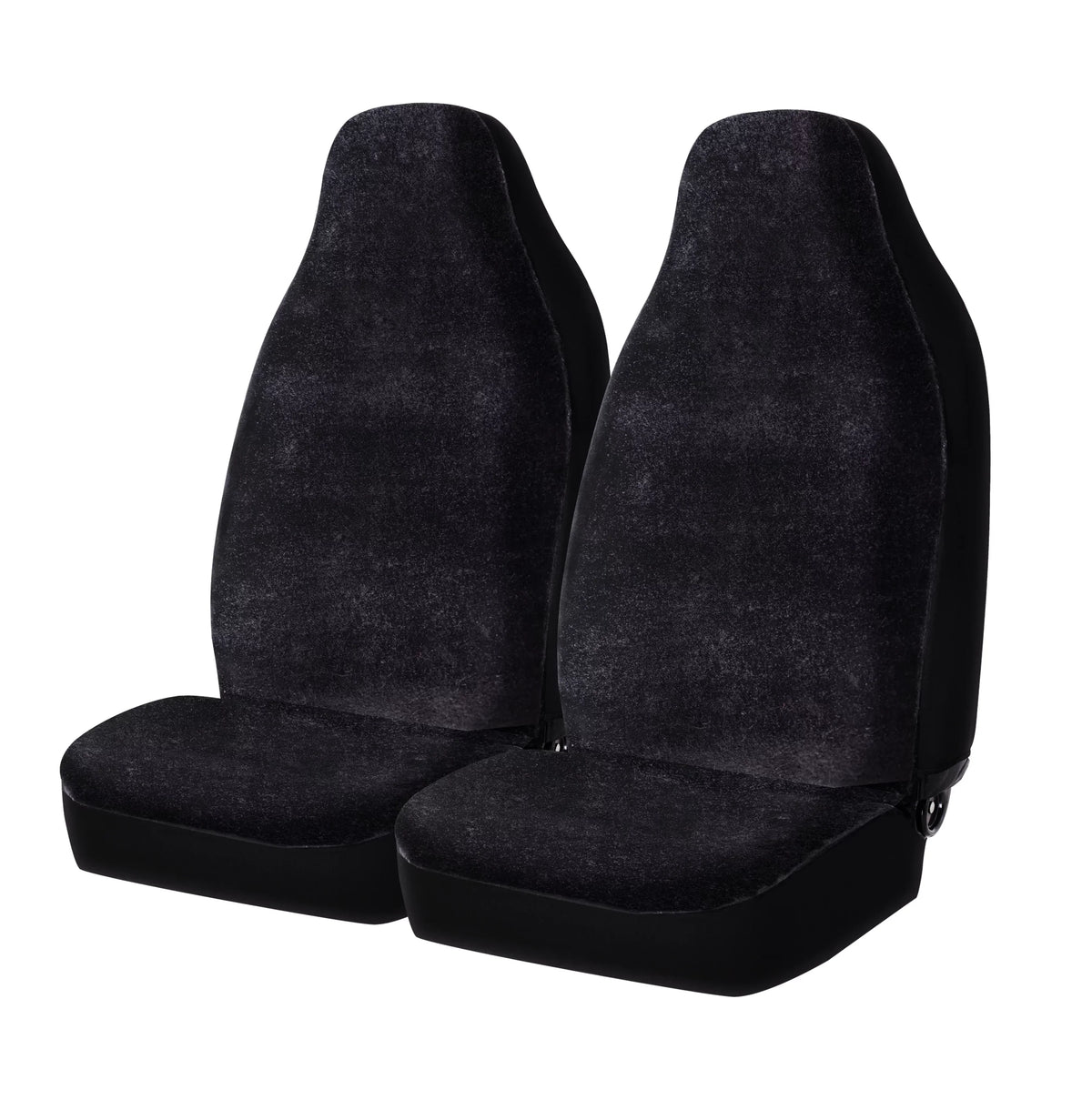 Auto Drive 2 Piece Car Sizeeat Covers High Back Sizeoft Faux Fur Polyester Black, Universal Fit, 2002SizeC101