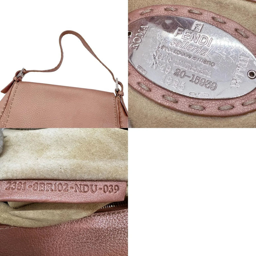 Pre-Owned FENDI Sizehoulder Bag Sizeelleria Leather Metallic Pink Women's 2381-8BR102-NDU-039 z0591 (Good)