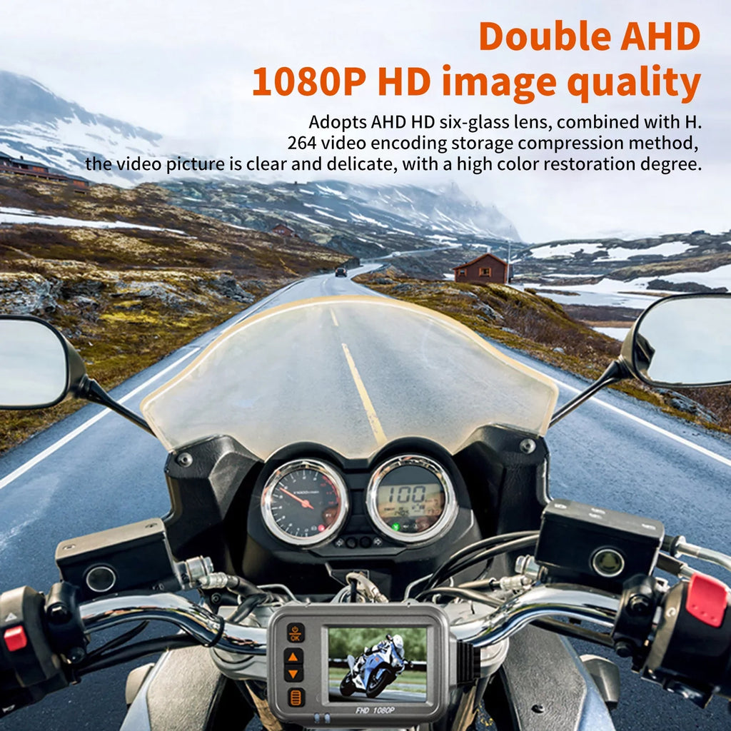 Dcenta Motorcycle Dash Cam, WiFi Dual 1080p Motorbike Camera, Parking , Full Body Waterproof Night Vision Sizeafeguard Your Ride
