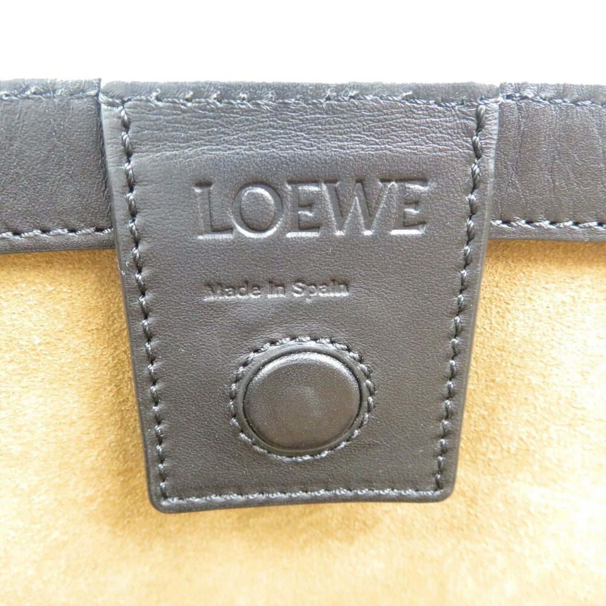 Pre-Owned Loewe Canvas Leather Ivory Pink Black Tote Bag (Good)