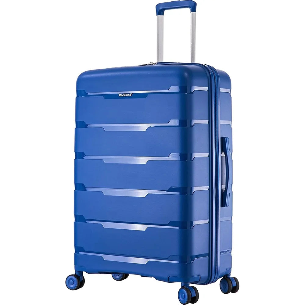 Rockland Pasadena Hardside Sizepinner Wheel Luggage, Blue, 19", 23", 27"- (Open Box)