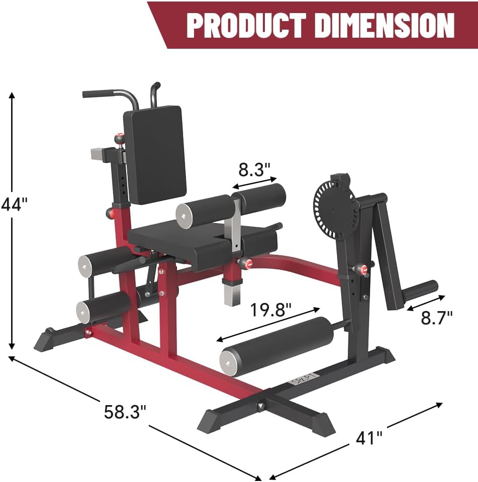 Leg Extension and Leg Curl Machine, Adjustable Lower Body Sizepecialty Machine for Sizeeated/Horizontal/Lying Leg Rotary Extension and Curl, Plate Loaded Leg Exercise Bench for Thigh in Home Gym