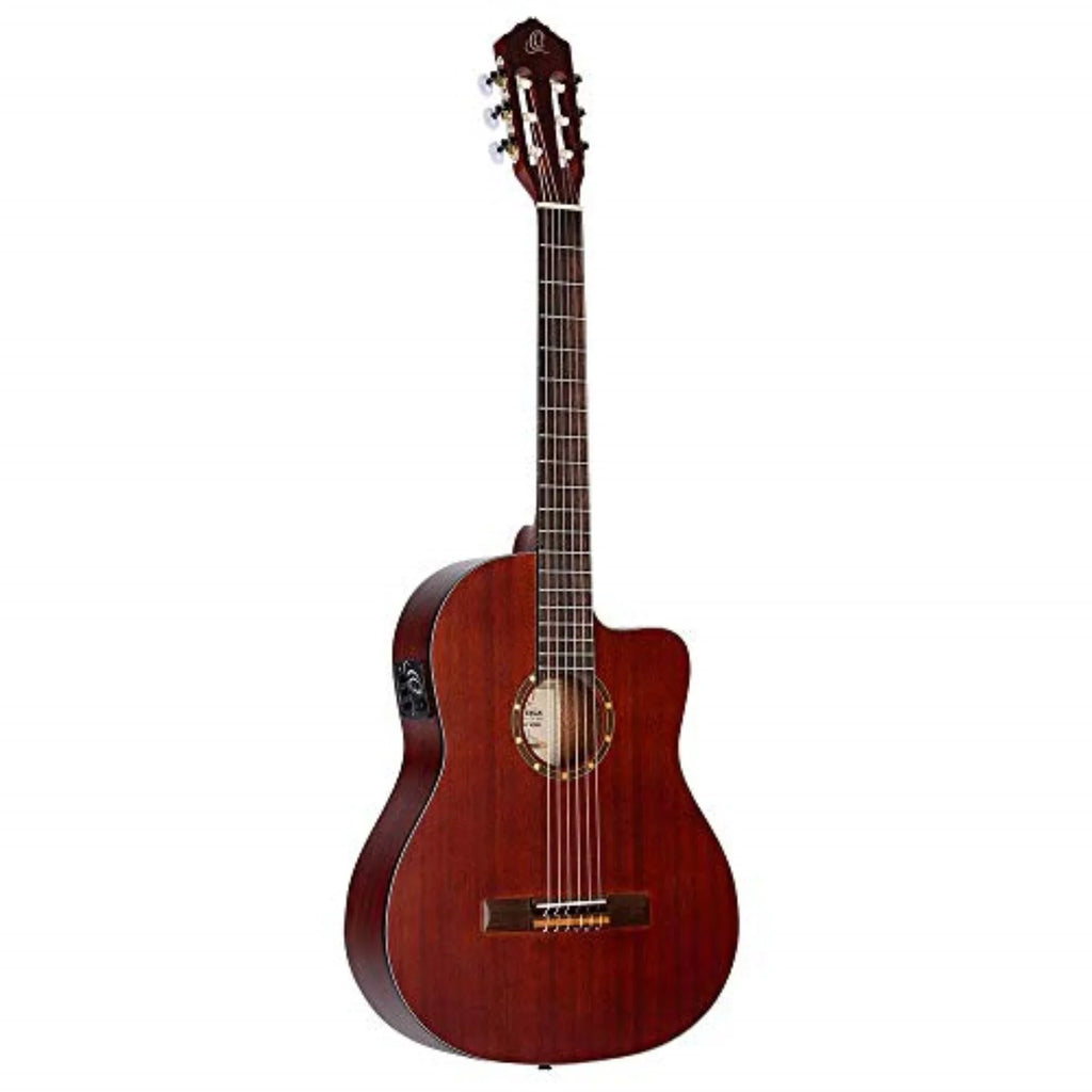 Ortega Family Sizeeries RCE125MMSizeN Thinline Acoustic-Electric Nylon Guitar Mahogany