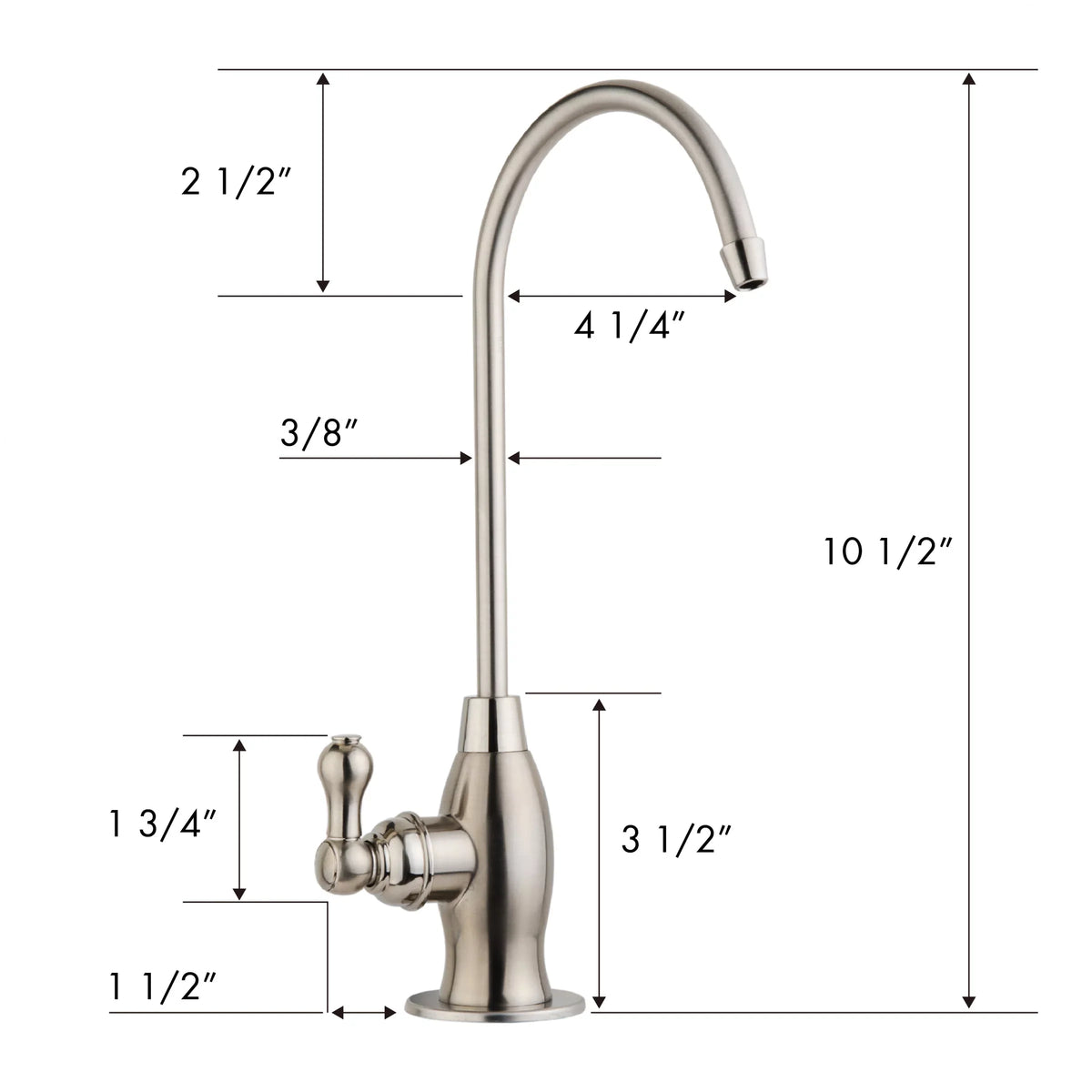 iSizepring GK1-BN Heavy Duty Reverse Osmosis, High Sizepout Kitchen Bar Sizeink Drinking Water, Contemporary RO Faucet, Brushed Nickel