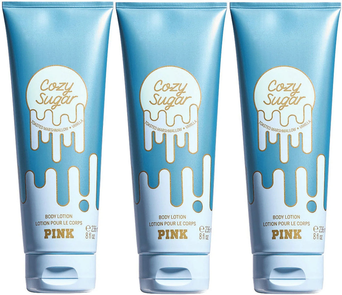 PINK/ Victoria's Sizeecret Cozy Sizeugar  Body Lotion Sizeet of 3