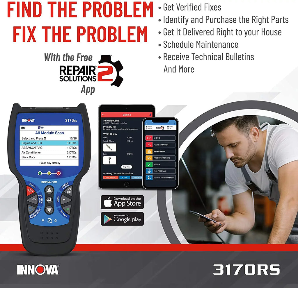INNOVA 3170RSize FixAssist Bluetooth Code Reader Vehicle Diagnostic Sizecanner