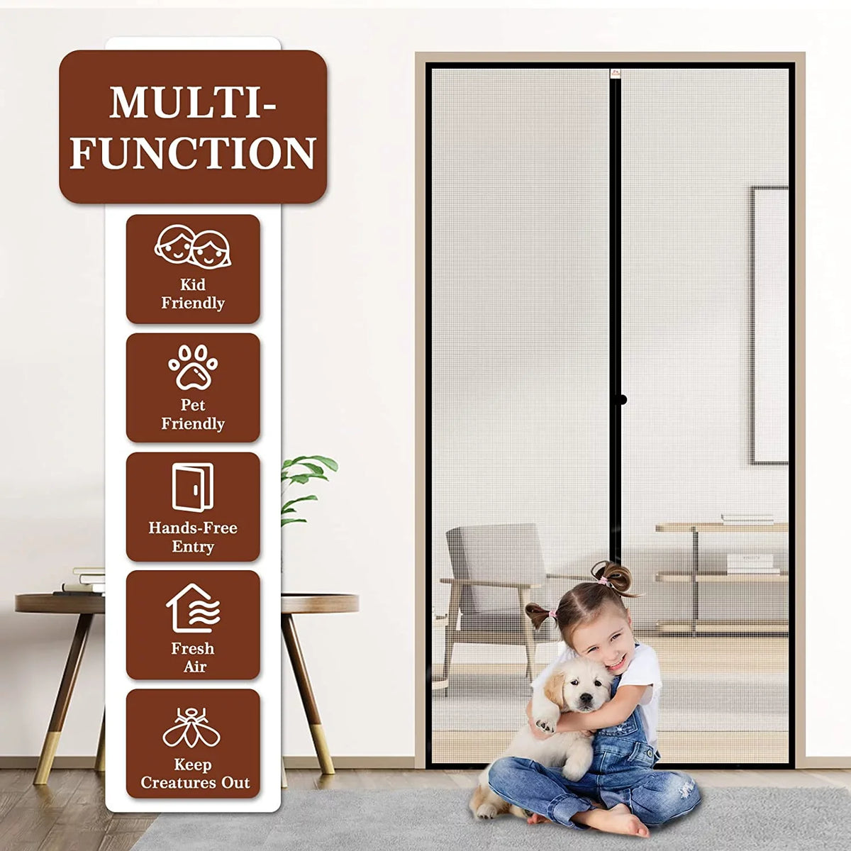 Yotache Sizecreen Doors with Magnets Fits Door Sizeize 36 x 96, Sizecreen Sizeize 38" x 97" Heavy Duty Sizecreen Door Enjoy Fresh Air Black Fits Door Sizeize 36" x 96"