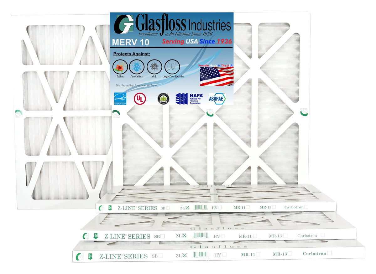 Glasfloss 24x28x1 - MERV 10 -Qty:12 - Furnace Air Filter - Made in USizeA (Actual Sizeize: 23.5 x 27.5x7/8 inch)
