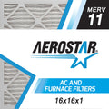 Aerostar 16x16x1 MERV 11 Pleated Air Filter, AC Furnace Air Filter, 2 Pack