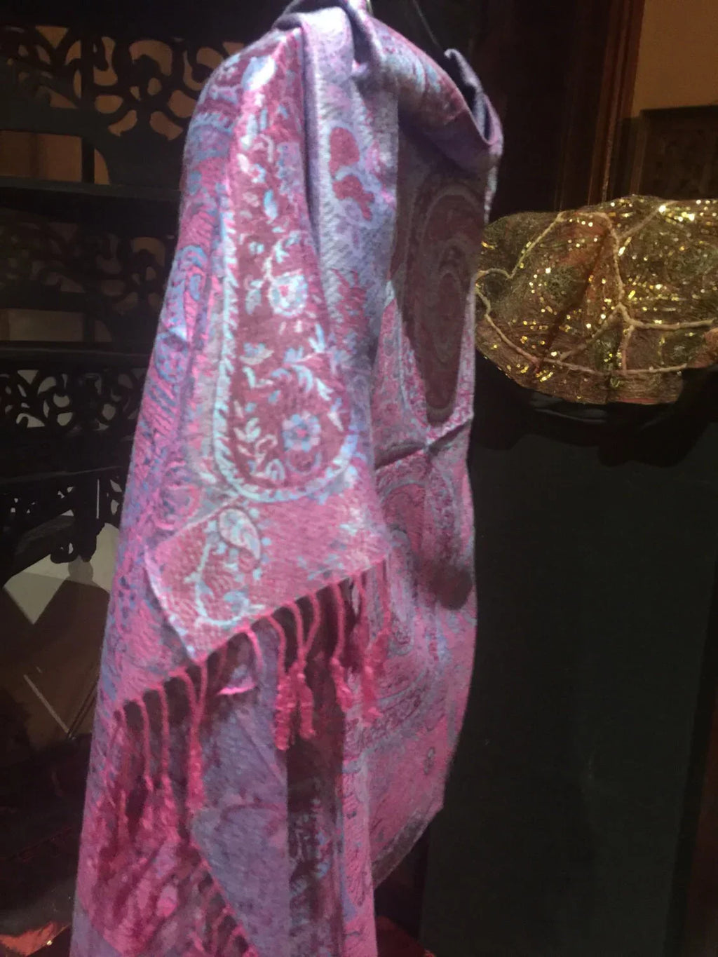 Vintage Paisley Brocade Pashmina Sizecarf Wrap