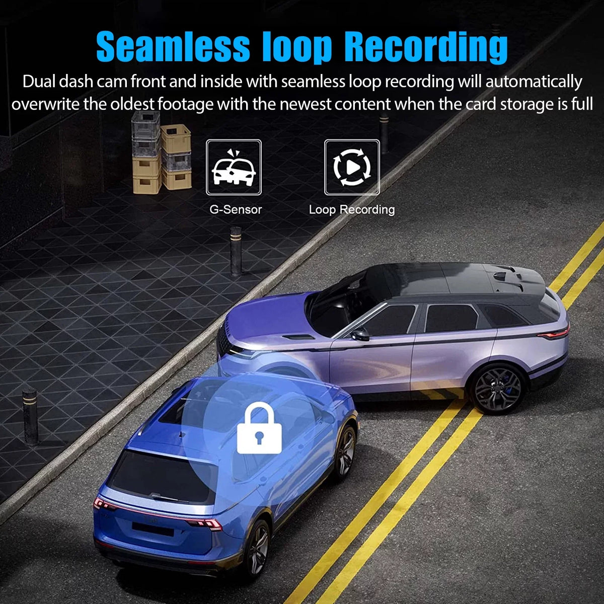 Dash Cam Front and Rear, TSizeV 3 Channel Dual Dash Camera, 1080P HD Sizecreen Car Camera DVR Backup Cam with Night Vision