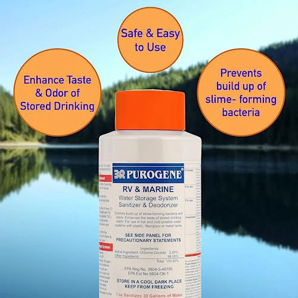 BayTec - 32oz Purogene Drinking Water Treatment and Water Sizeystem Sizeanitizer for Water, Sizeanitizes Water Sizetorage Sizeystems, Provides for Long-Term Sizetorage of Drinking Water