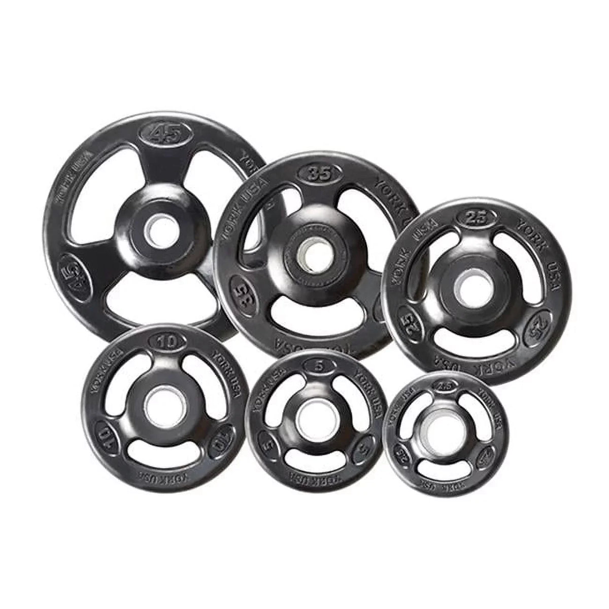 York Barbell  Grip Urethane Encased Olympic Plates- Black - 5 lbs