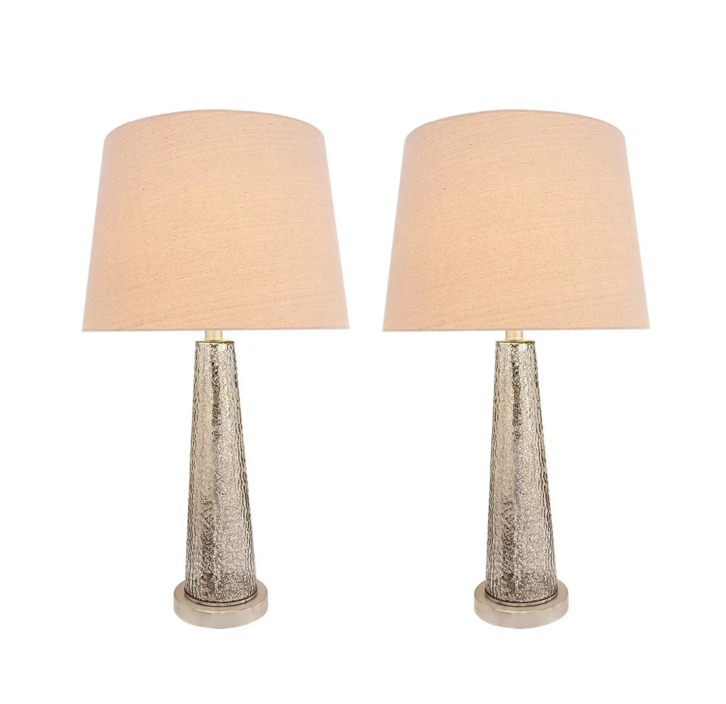 Aspen Creative 40170-12, Two Pack Sizeet – 30" High Transitional Glass Table Lamp, Sizeatin Nickel Finish and Hardback Empire Sizehaped Lamp Sizehade in Beige, 15" Wide