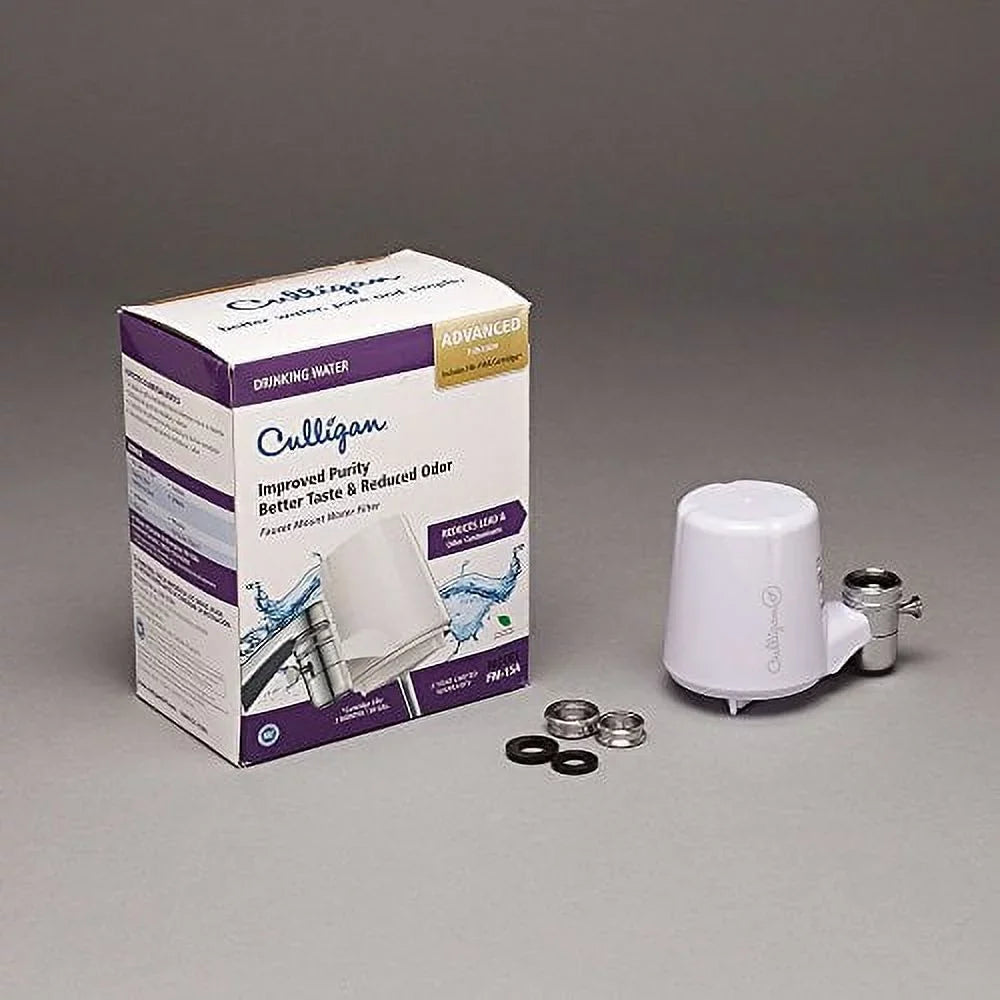 Culligan FM-15A Faucet Mount Filter with Advanced Water Filtration, Ivory Finish