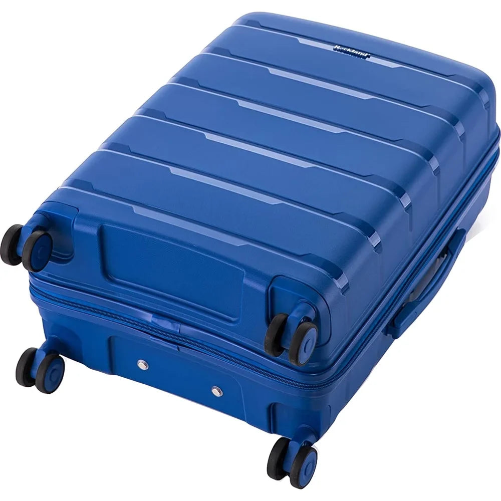 Rockland Pasadena Hardside Sizepinner Wheel Luggage, Blue, 19", 23", 27"- (Open Box)