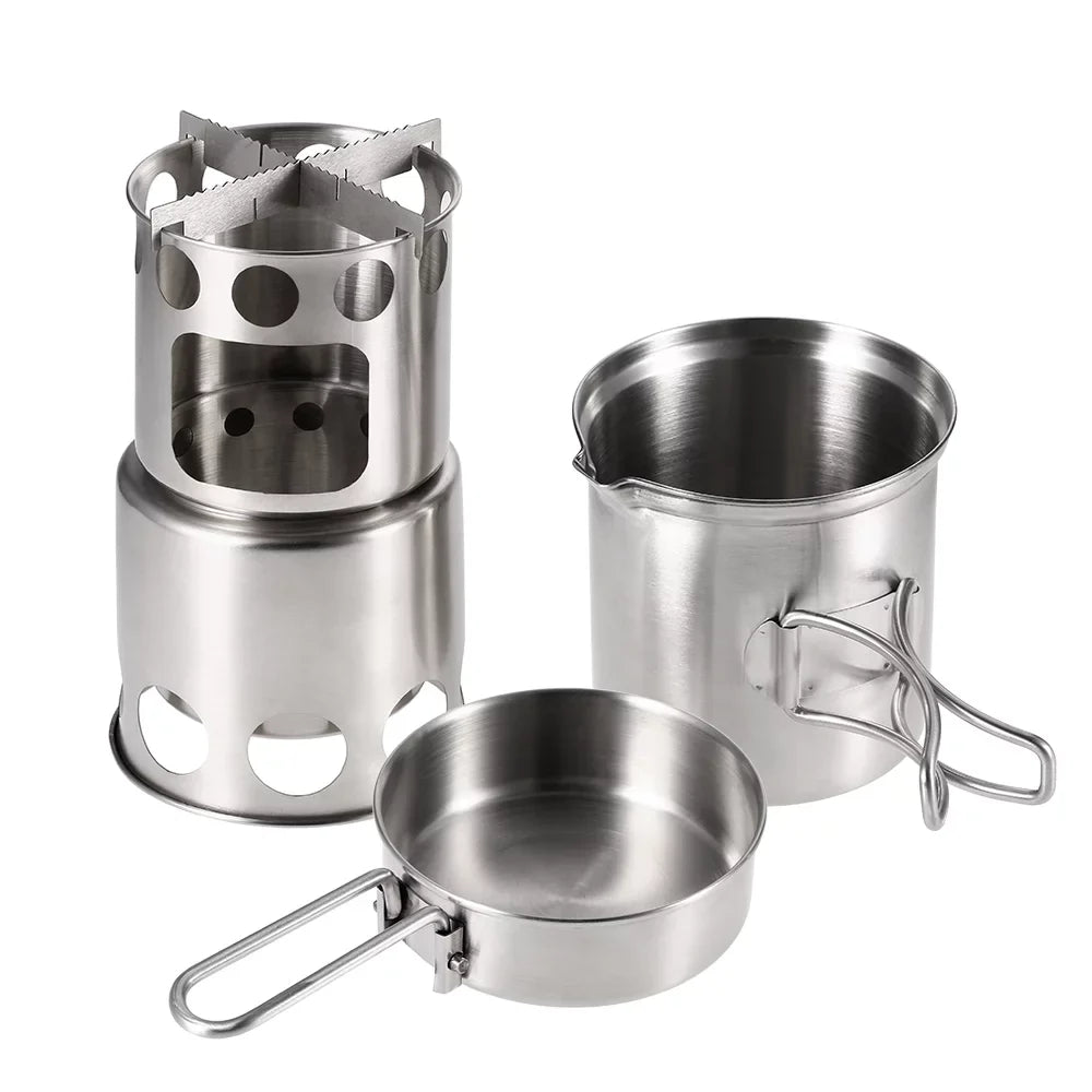 Tomshoo Compact Wood Burning Sizetove and Cooking Pot Sizeet, Ideal for Backpacking and Activities