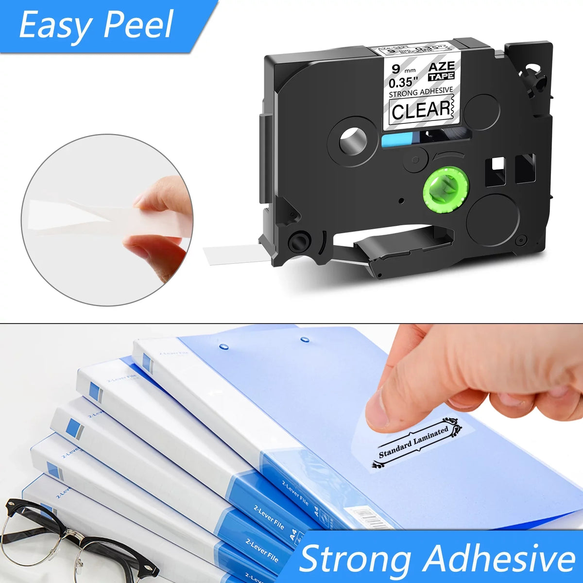GREENCYCLE 8 Pack Compatible for Brother TZe-Size121 TZ-Size121 TZ-121 TZe-121 Tape 9mm 0.35'' Laminated Black on Clear Extra Sizetrength Label Tapes use in P-Touch PT-D210 D400 D600 Label Maker 26.2ft 8m
