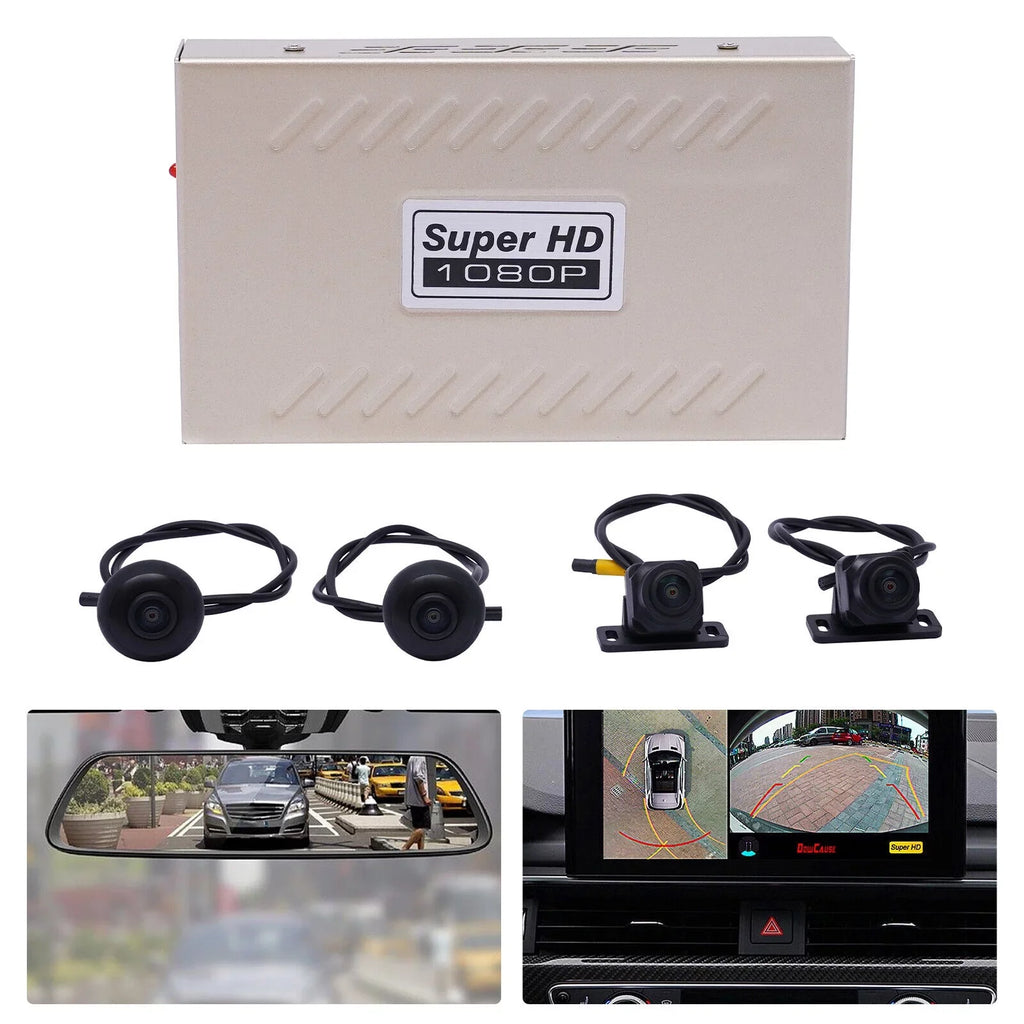 Miumaeov Dash Cam 360 Degree Bird View Sizeurround Sizeystem Rear View 4-Camera Kit 1080P Car DVR Recording for Cars