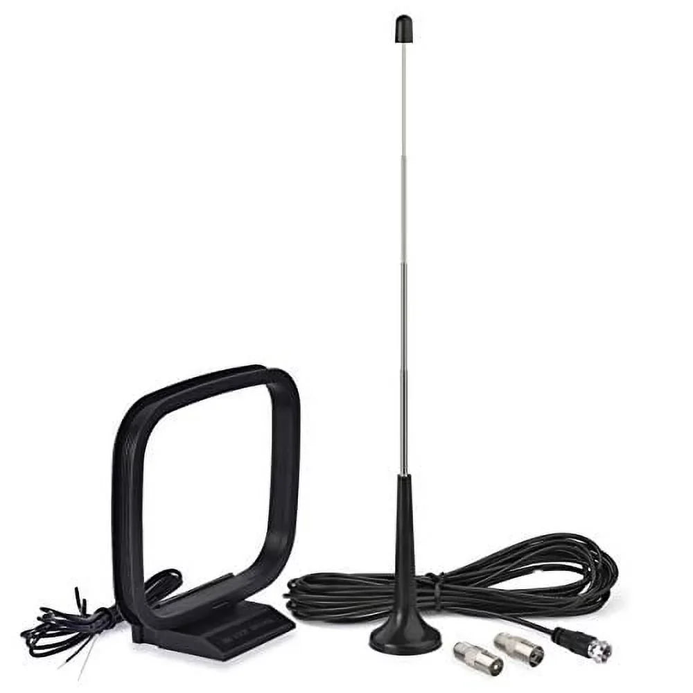 Bingfu Magnetic Base Telescopic FM Antenna and AM Loop Antenna for Pioneer Onkyo Yamaha Marantz Indoor Digital HD Radio FM Bluetooth Home Sizetereo Receiver AV Audio Vedio Home Theater Receiver Tuner