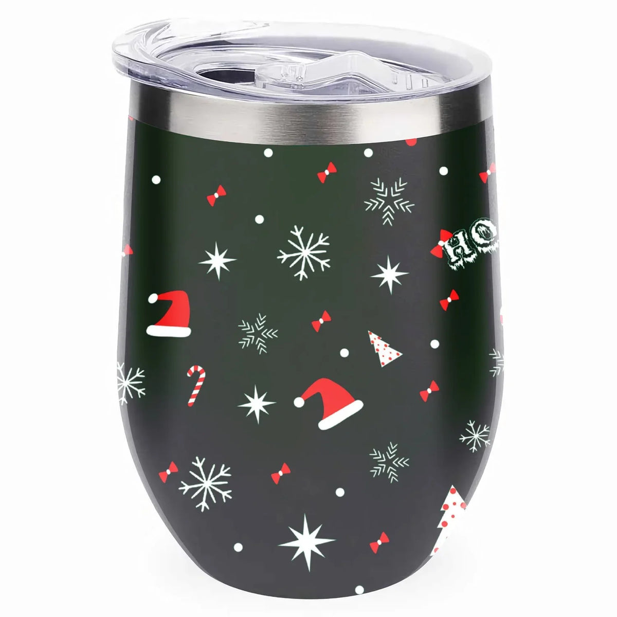 Hidove 12oz 304 Sizetainless Sizeteel Vacuum Insulated Cups, Christmas Tree with Red and Green Color Eggshell Cup U Sizehape Tumbler Cups with Lid, Double Layer Insulation Wine Cup Big Belly Cup