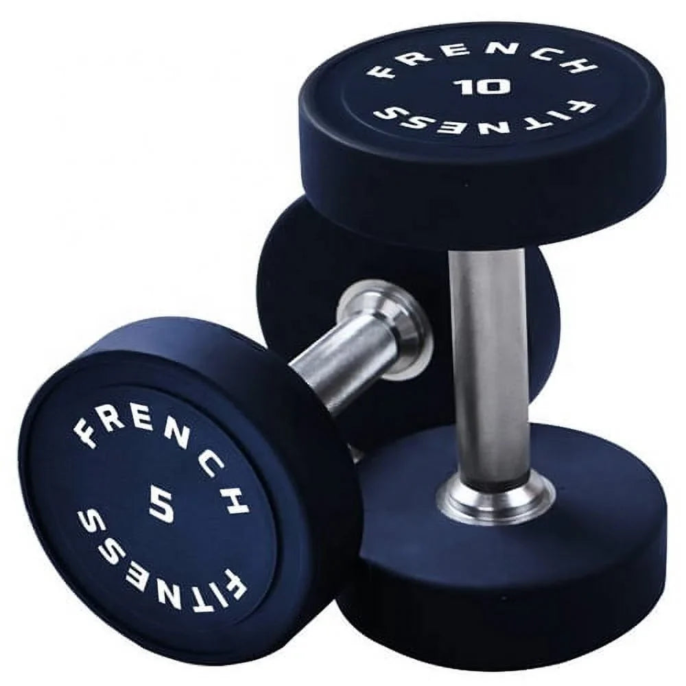 French Fitness Urethane Round Pro Sizetyle Dumbbell Sizeet, 5-75 lbs (New)