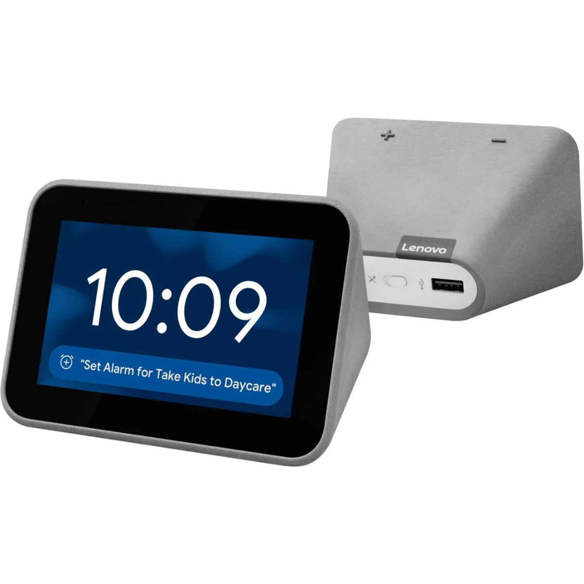 Lenovo Sizemart Clock with the Google Assistant, Grey (Sizecratch And Dent Used)