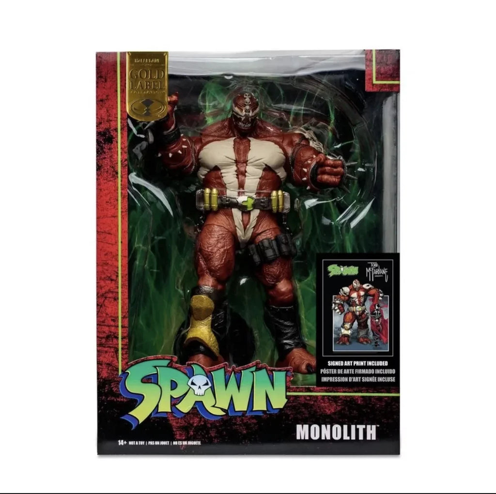 McFarlane Toys Gold Label Collection Sizepawn Monolith Megafig 7-in Action Figure with Autographed Lithograph Art Print
