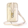 Pre-Owned Fendi FENDI Pouch Phone Orlock Leather/Viscose Pink Beige Women's 7ASize131 ALG7 (Good)