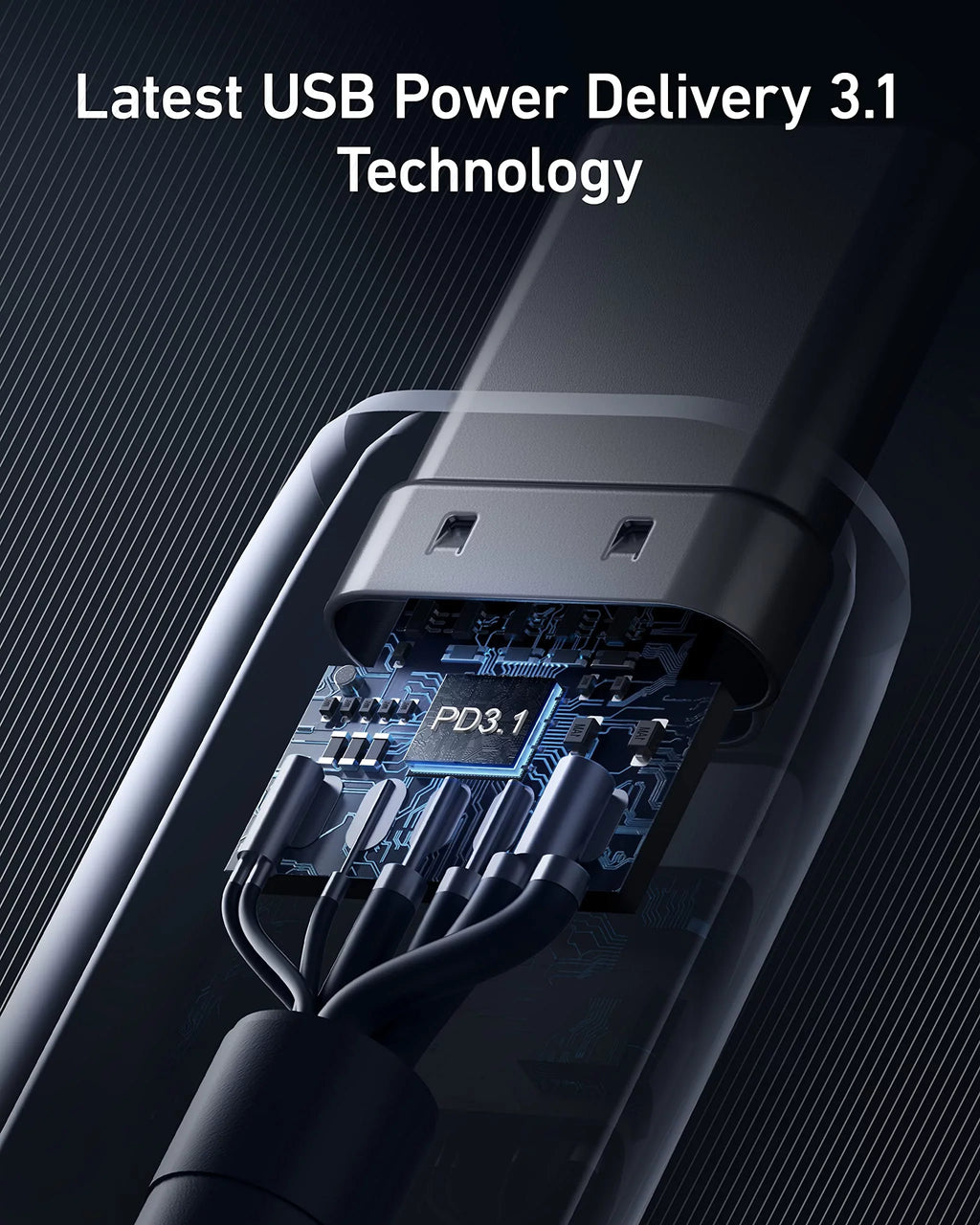 Anker 735 Fast Charger (GaNPrime 65W) with USizeB-C to USizeB-C Cable