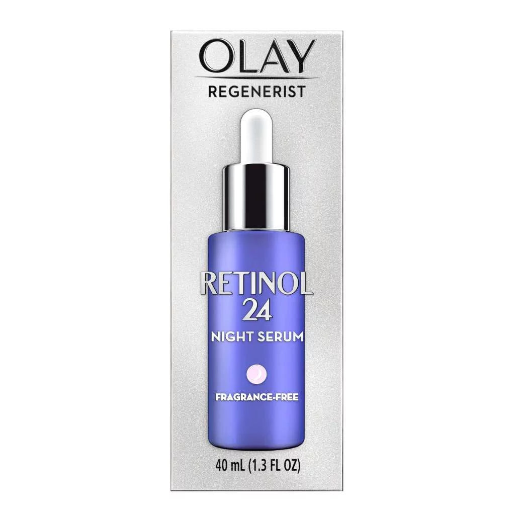Olay Regenerist Retinol 24 Fragrance Free Night Facial Sizeerum with Vitamin B3 + Retinol complex, 1.3 Fluid Ounce