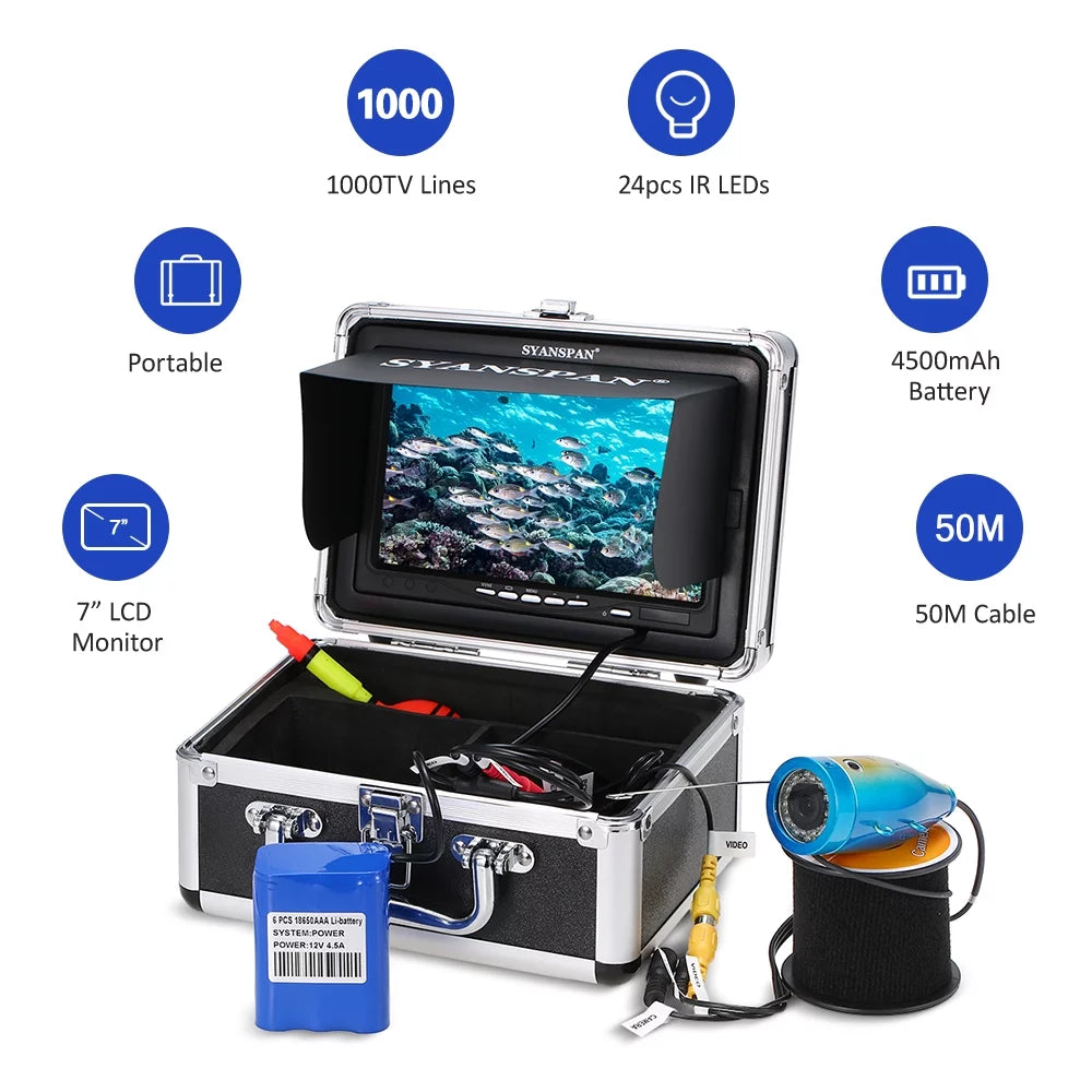 SizeYANSizePAN Fishing Camera,Ice Lake Boat Ir Leds Fish 7" InchWaterproof Camera Kit Portable 7" Inch 24pcs Infrared Ir Fish Ice Lake Inch1000tvl Camera Kit 24pcs Infrared Ir Leds Koeb