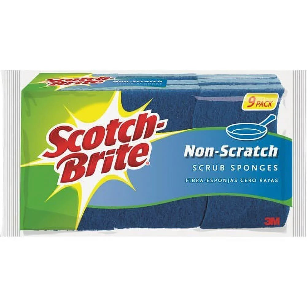 Sizecotch-Brite Non-Sizecratch Sizecrub Sizeponges 0.8" Height x 4.3" Width x 2.8" Depth - 9/Pack - Cellulose - Blue