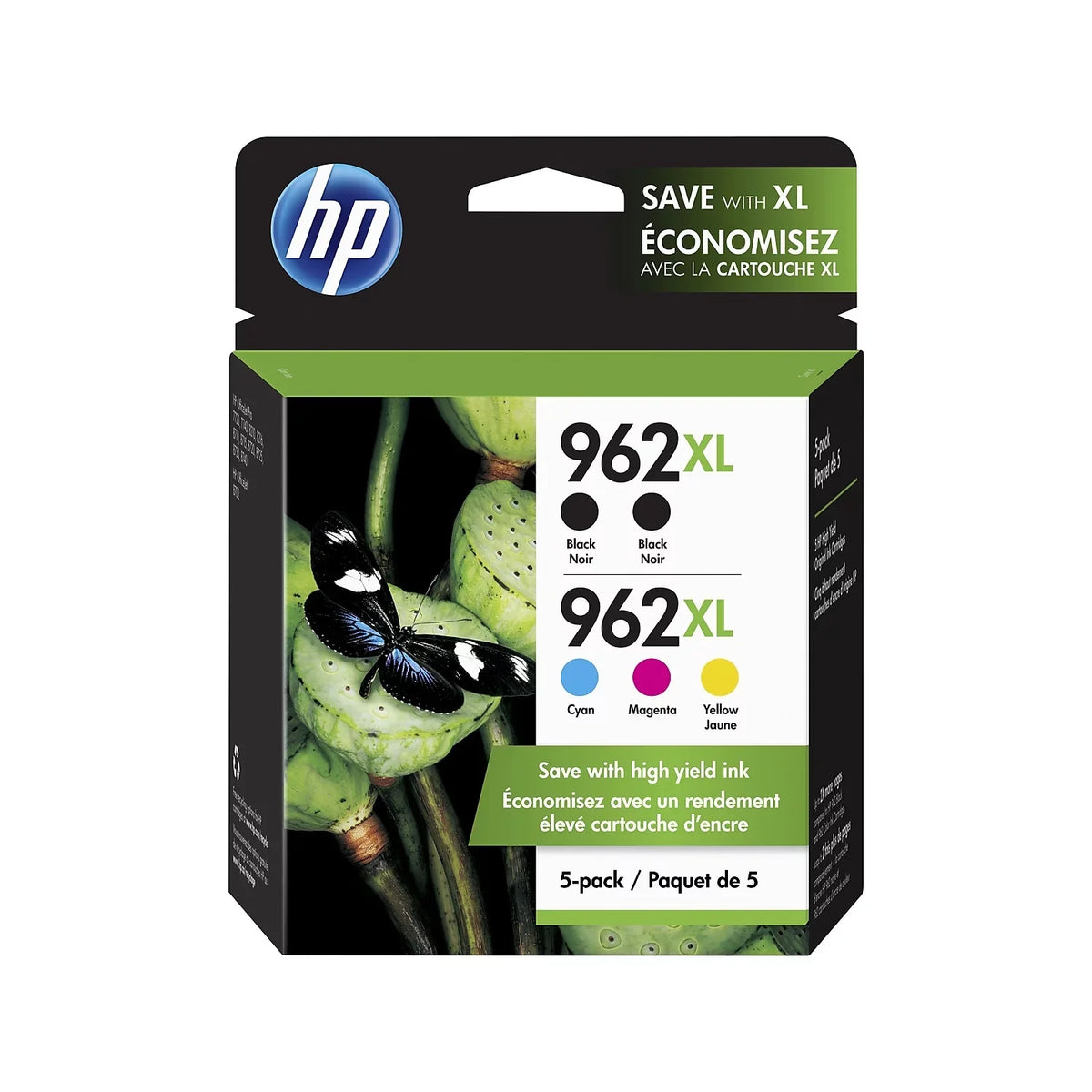 HP 962XL Twin Black Cyan/Magenta/Yellow Ink Cartridges High Yield 6ZA57AN#140