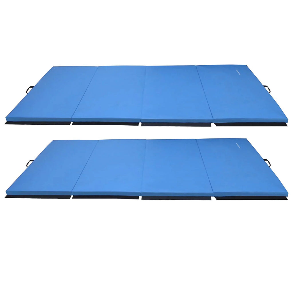 BalanceFrom Fitness 120x48in High Density Gymnastics Mat, Blue (2 Pack)