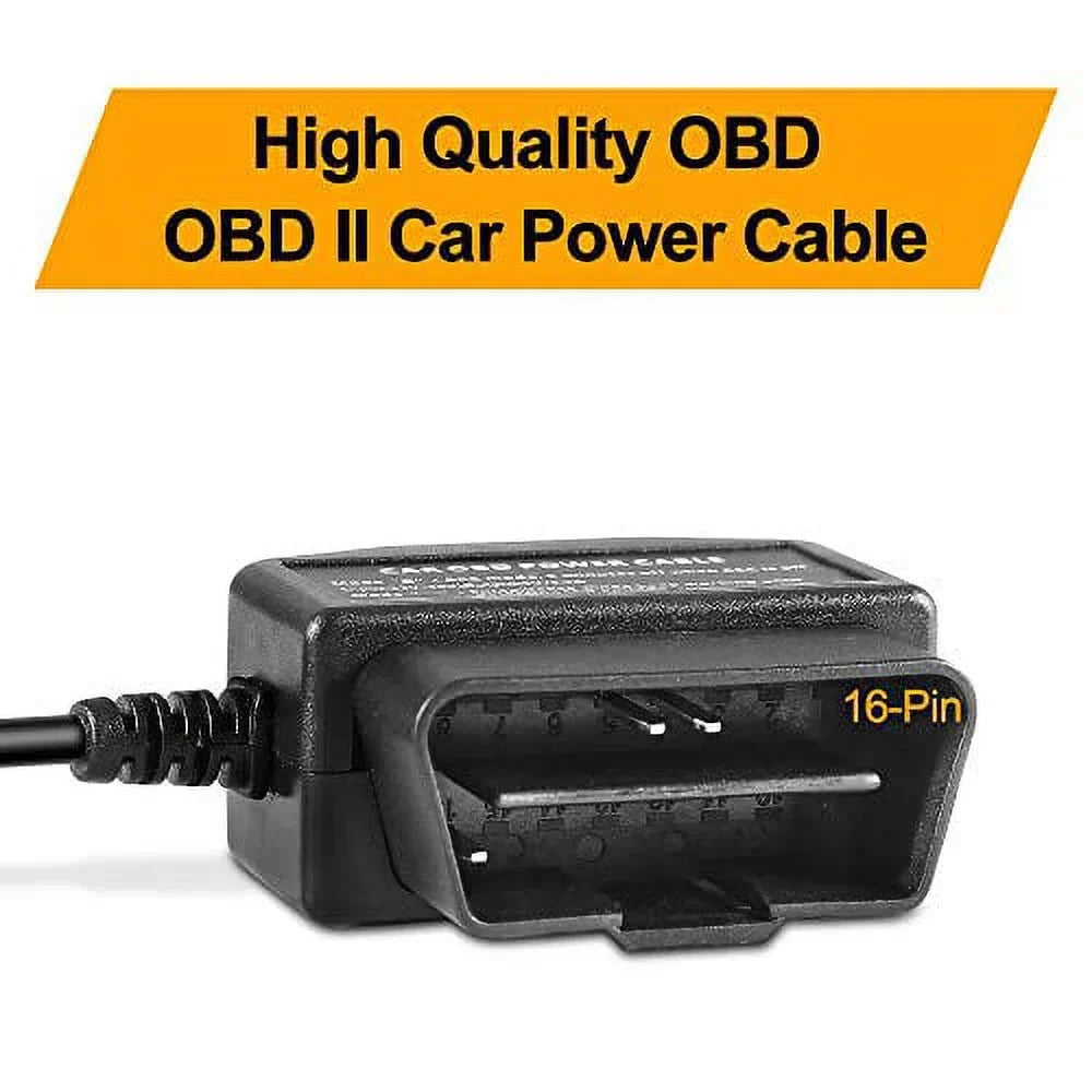 OBD2 OBD Power Cable for Dash Camera, Sizesontong OBD to Mini USizeB OBDII Adapter Hardwire Charger Cable 24 Hours Sizeurveillance and Acc Two Mode with Sizewitch Button(Mini USizeB Port)