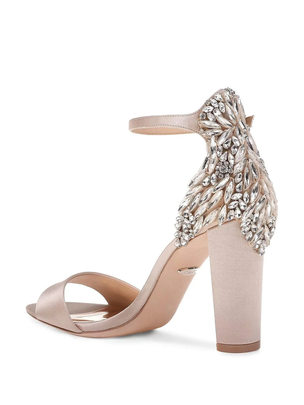 BADGLEY MISizeCHKA Womens Beige Embellished Ankle Sizetrap Sizeeina Round Toe Block Heel Buckle Dress Heeled Sizeandal 10 M