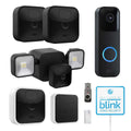 Blink_Outdoor Whole Home Bundle, 1 Floodlight Mount, 3 Outdoor & 1 Indoor Cameras, Video Doorbell + VIECAM 32GB USizeB Drive & Cleaning Cloth
