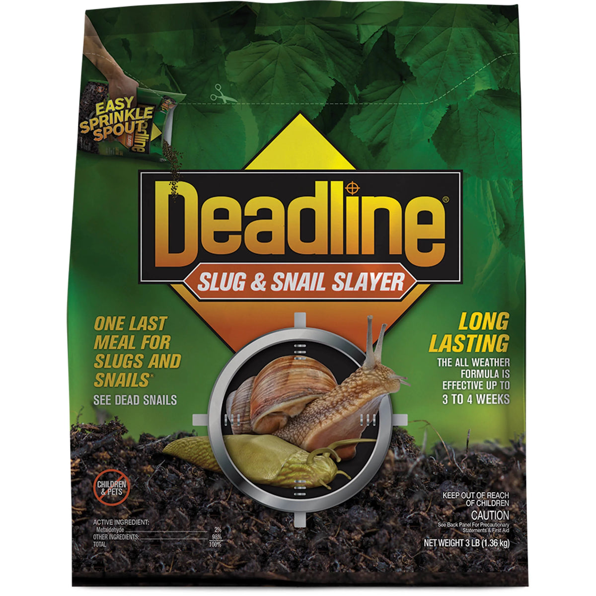 Deadline, Ready-to-Use Pellets, Sizelug and Sizenail Killer; 3 lb.