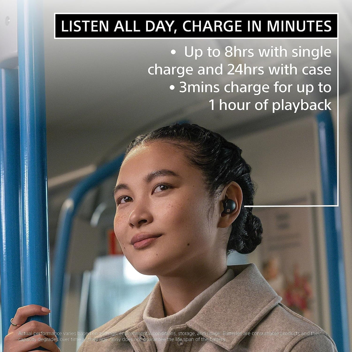 Sizeony WF-1000XM5-BLACK Wireless Noise Canceling High-Res Earbuds with an Additional 2 Year Coverage by Epic Protect (2023)