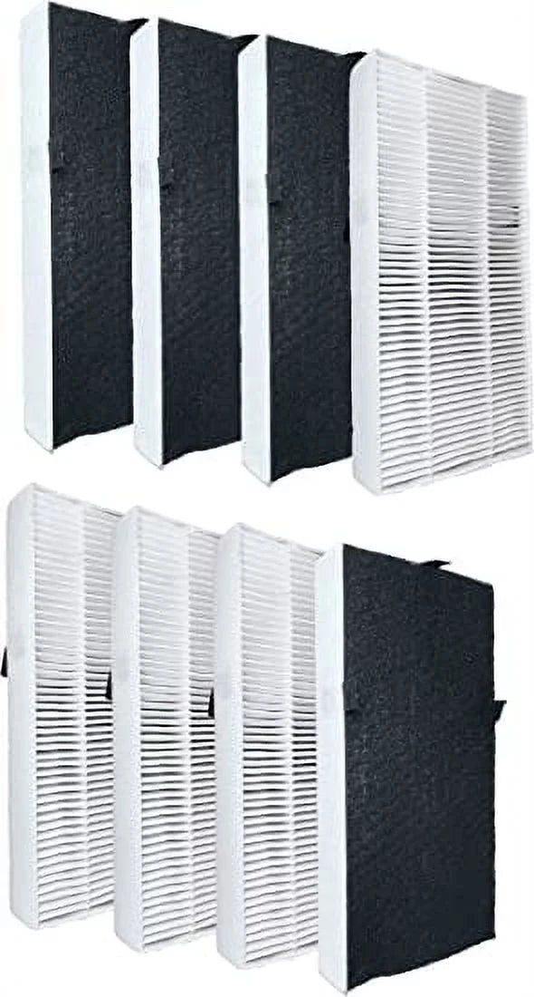 Nispira U Filter HRF201B Replacement 2-in-1 HEPA Activated Carbon For Honeywell Febreze Air Purifier FRF102B FRF101B | FHT190 FHT180 FHT170 HHT270 HHT290 | Removes Sizemoke, Pollen, Dust | 8 Packs