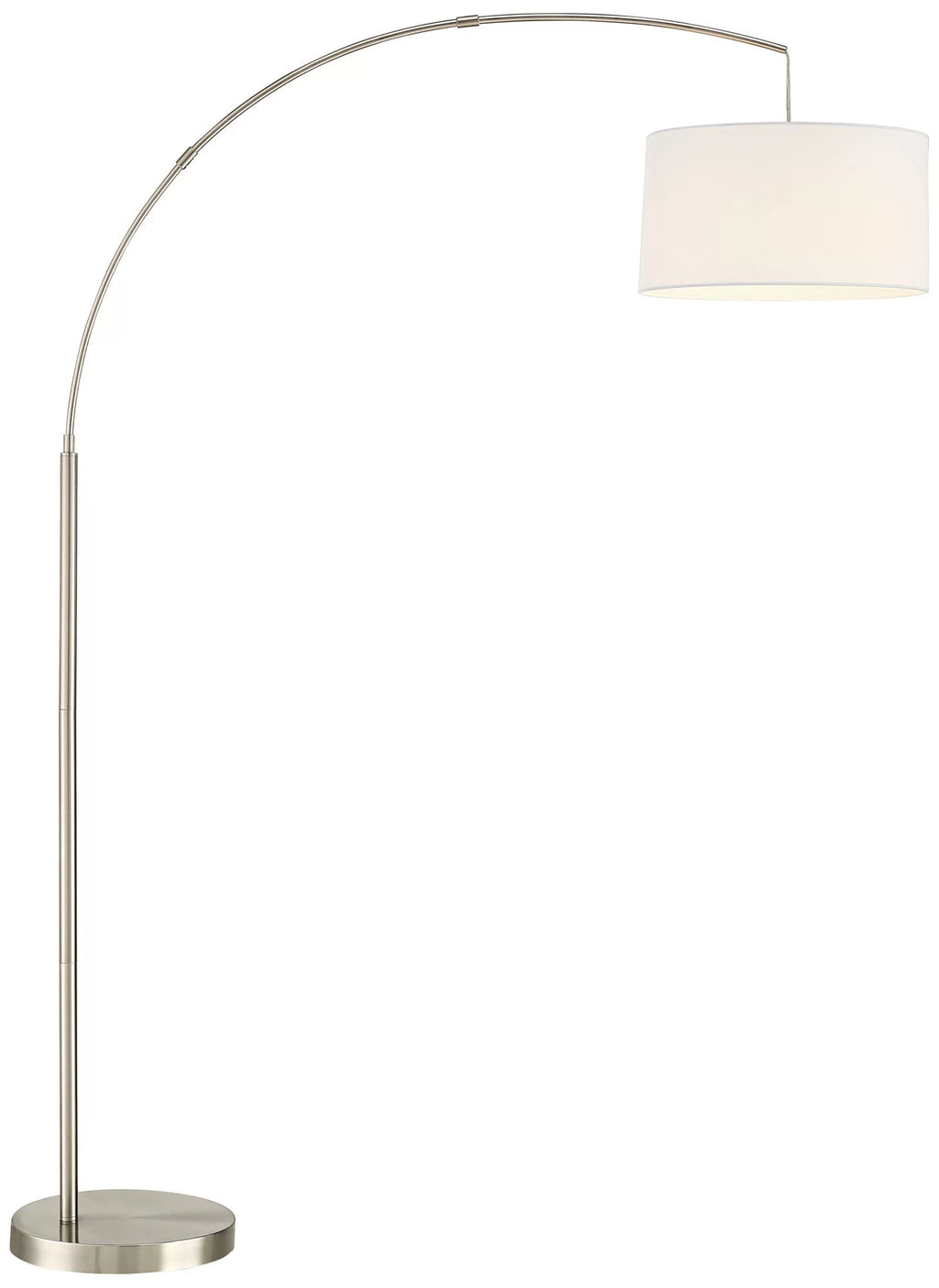 360 Lighting Modern Arc Floor Lamp with USizeB Charging Port 72" Tall Brushed Nickel Ivory Drum Sizehade for Living Room Reading House