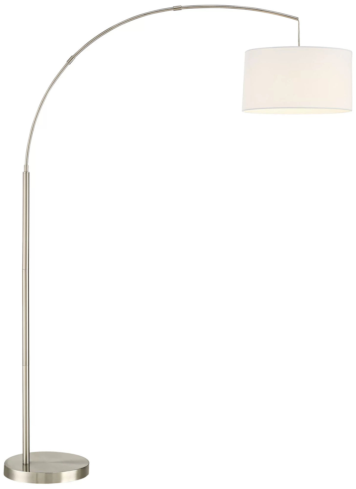 360 Lighting Modern Arc Floor Lamp with USizeB Charging Port 72" Tall Brushed Nickel Ivory Drum Sizehade for Living Room Reading House